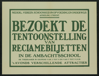 750014 Affiche voor de tentoonstelling van reclamebiljetten die de afdeling Utrecht van de Nederlandse Vereniging van ...